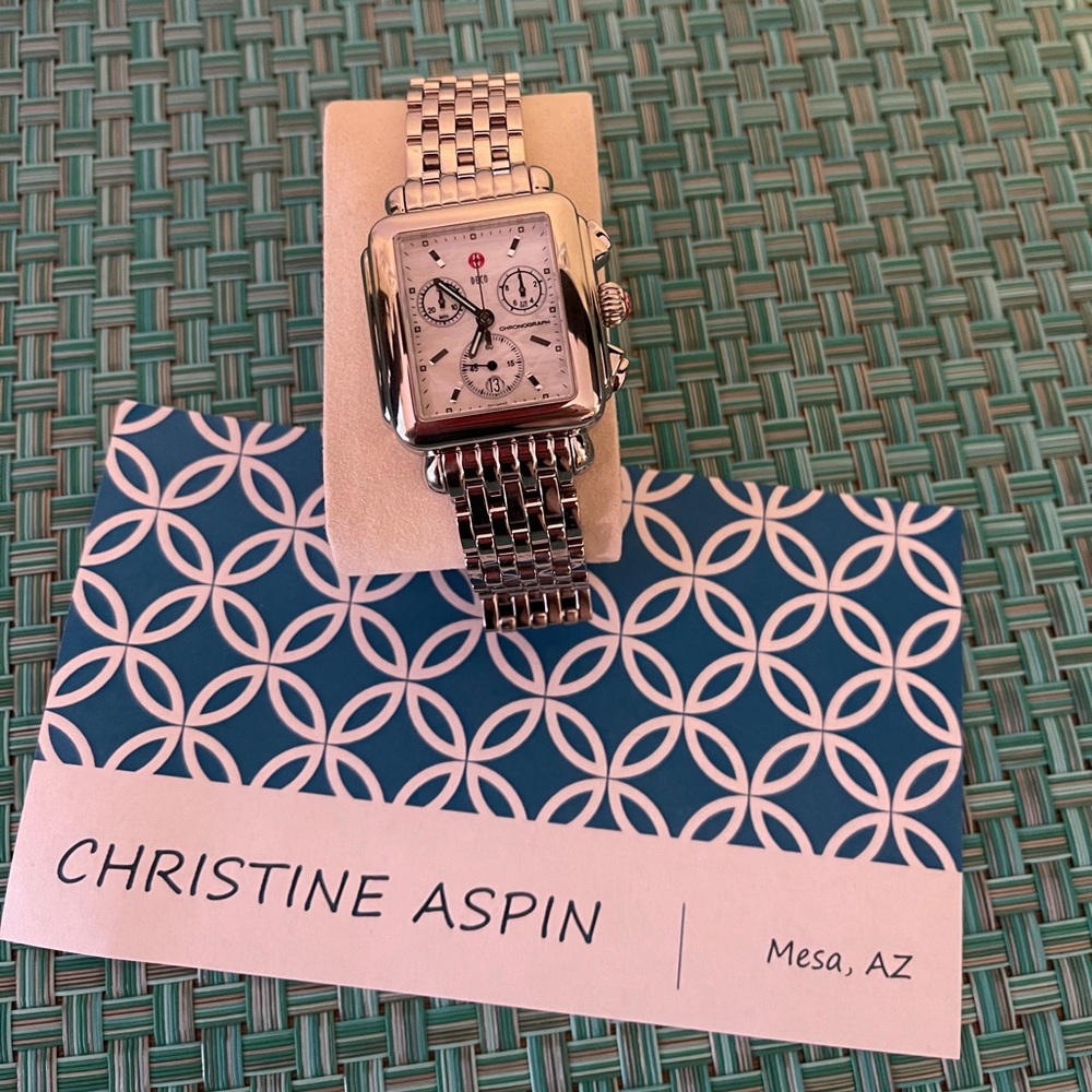 Michele MW06A00A0025 Deco Mother of Pearl SS Watch